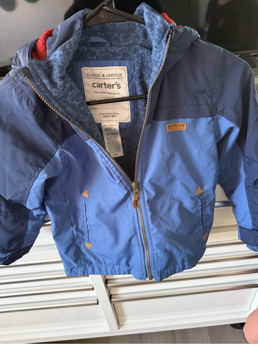 carter's Two-Tone Blue Hooded Puffer Jacket